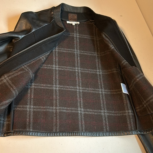 Sandro Leather And Wool Biker Jacket - Picture 7 of 14